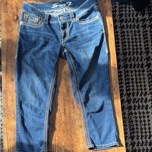 Seven7 Women's Dark Blue Ankle Jeans